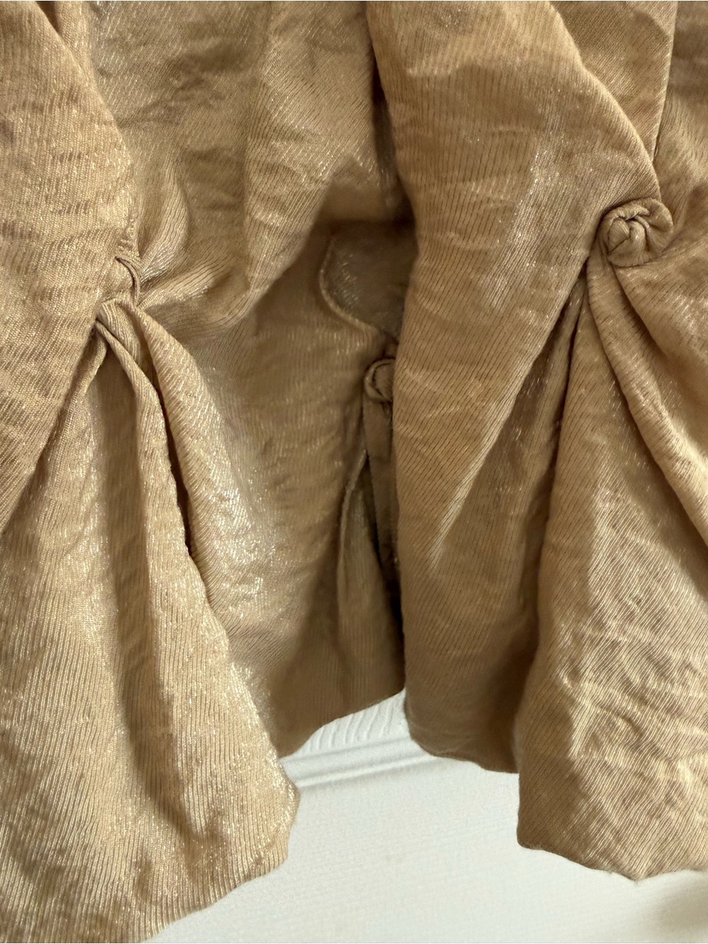 BCBGMaxAzria Gold V-Neck Ruched Waist Cocktail Dress - Picture 5 of 9